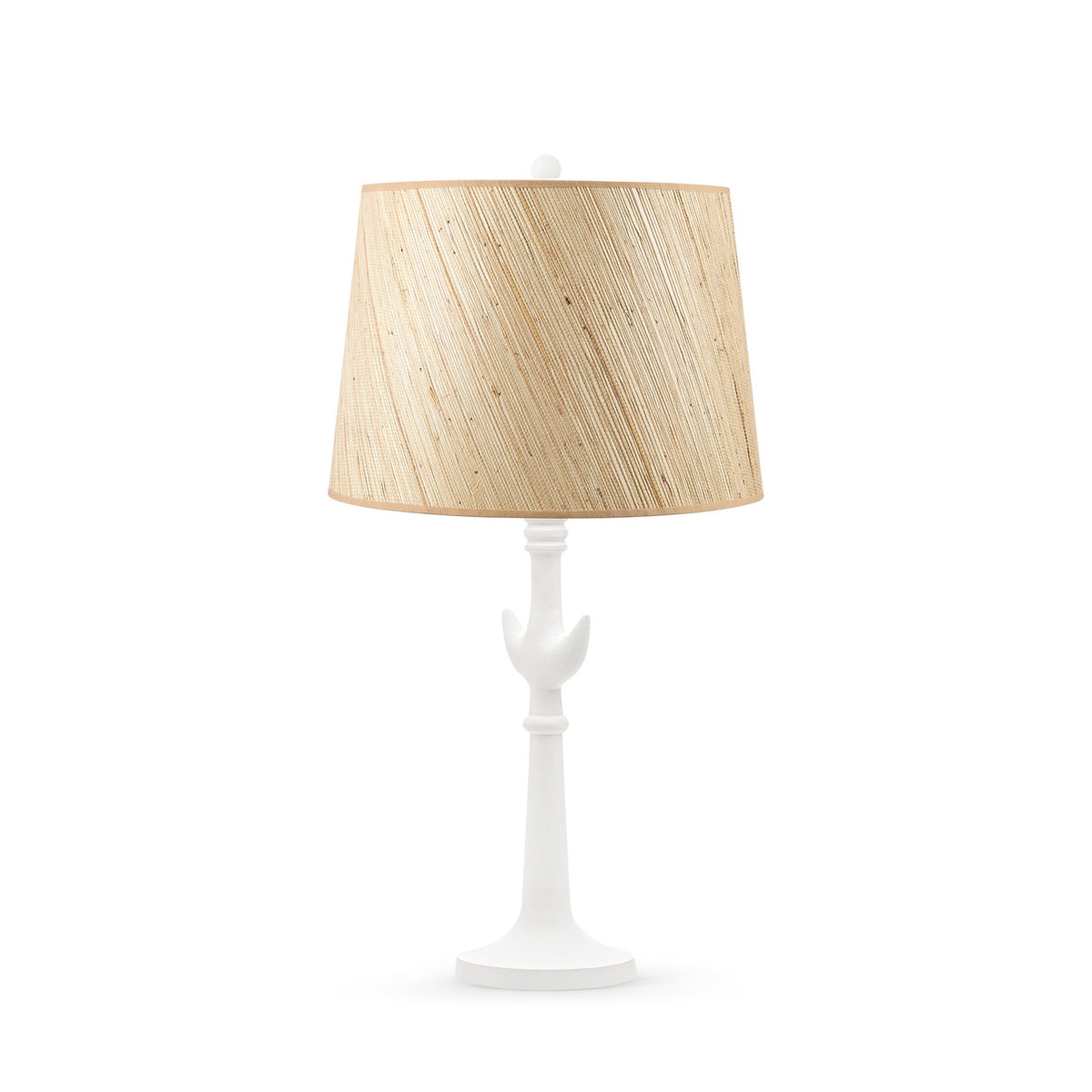 Luna Lamp with Shade 14-inch Papyrus with Nickel/Plaster White