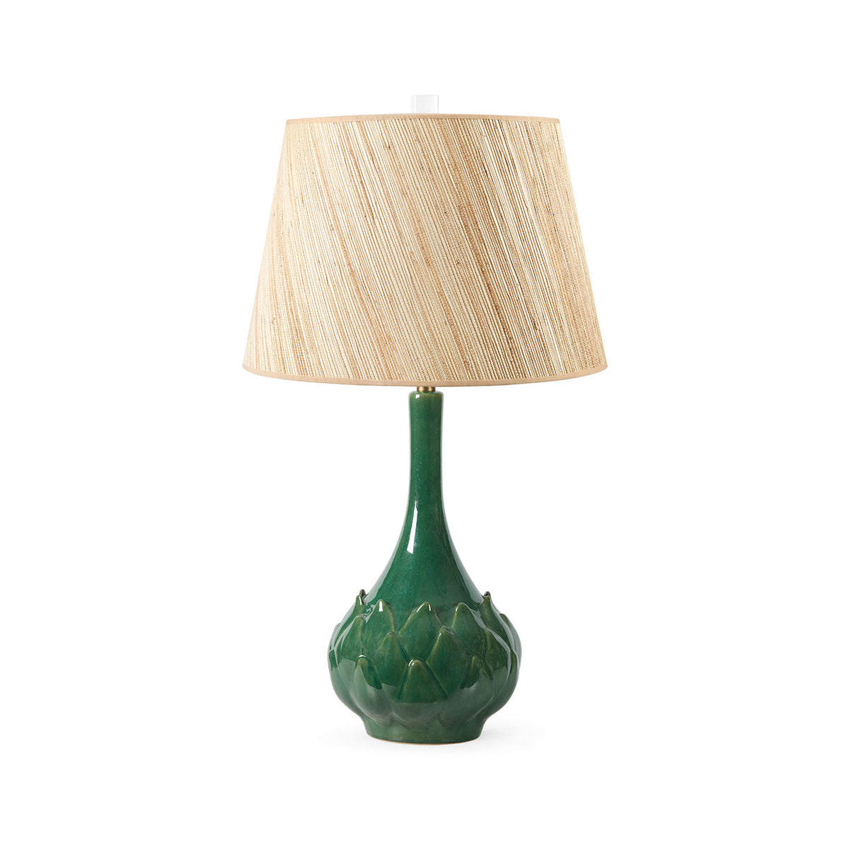 Lotus Lamp with Shade 16-inch Papyrus with Gold/Sherwood Forest