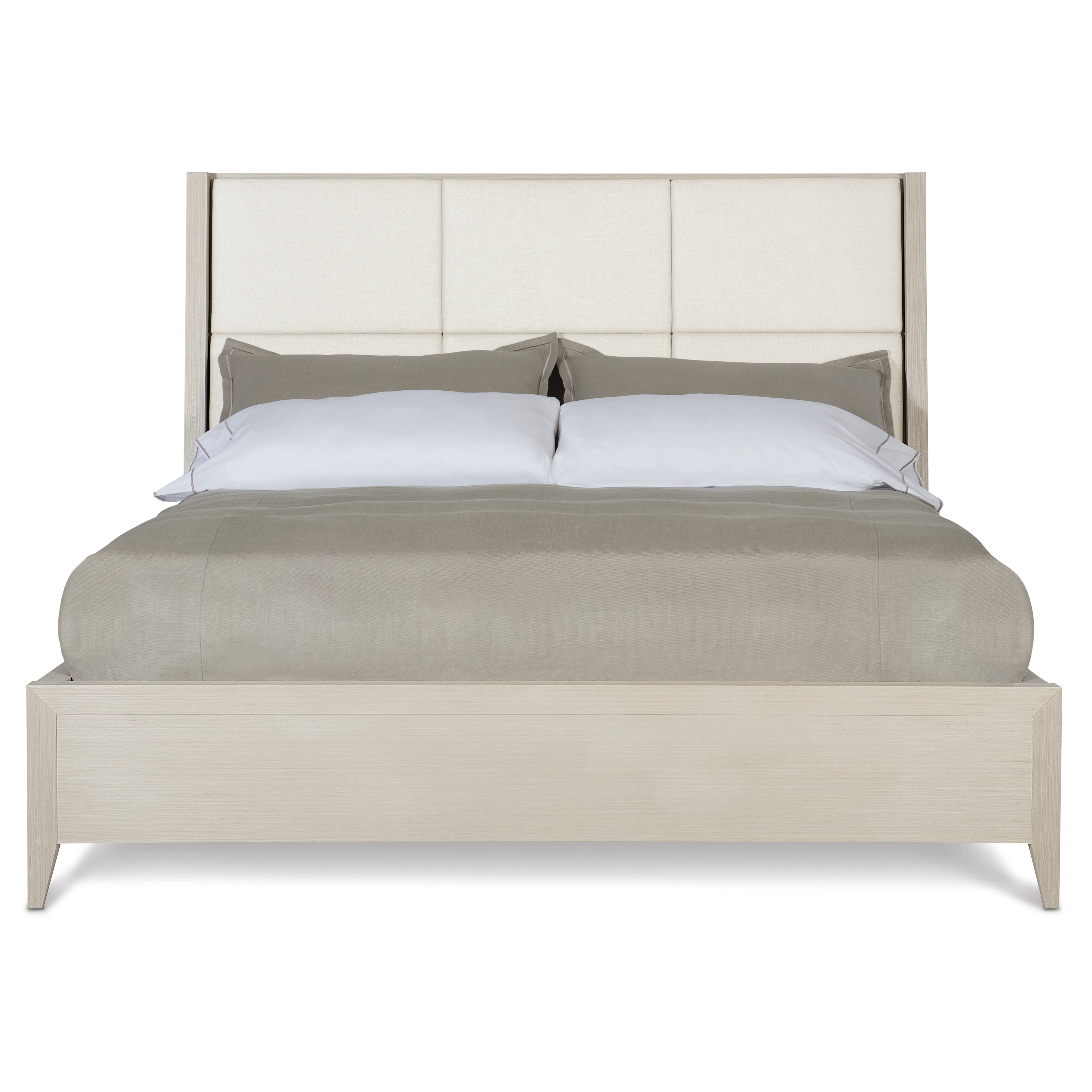 Axiom Upholstered Panel Bed with Wooden Footboard and Side Rails by Bernhardt