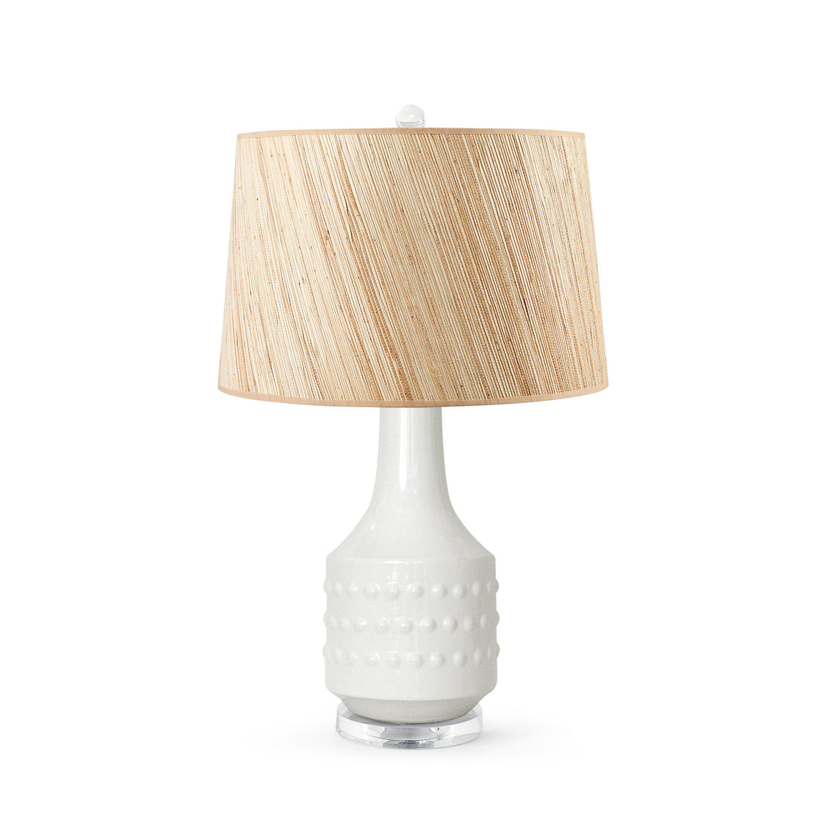 Mariah Lamp with Shade 17-inch Papyrus with Nickel/White Cloud