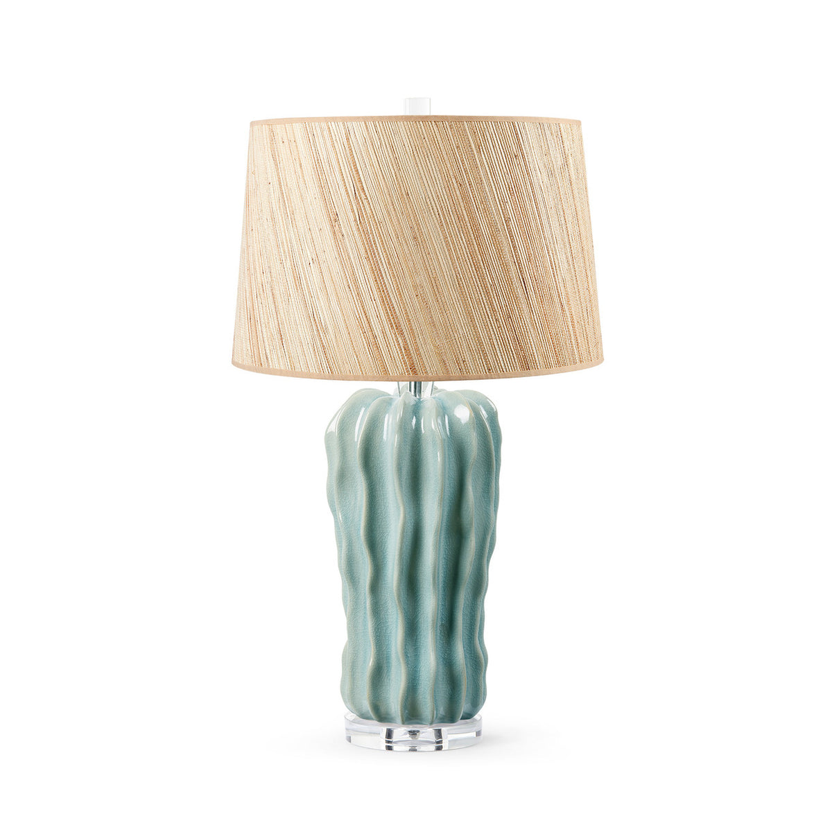 Malibu Lamp with Shade 17-inch Papyrus with Nickel