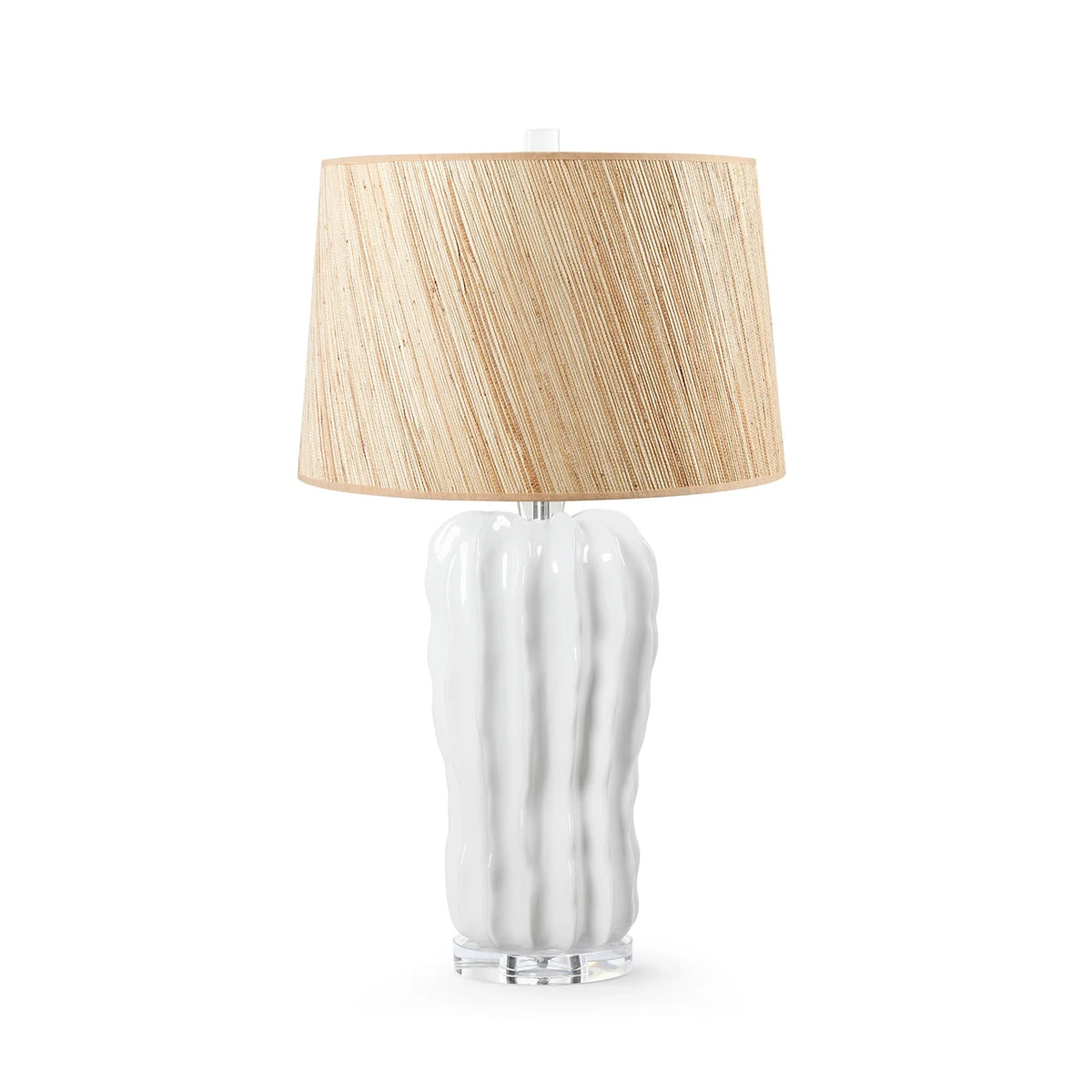 Malibu Lamp with Shade 17-inch Papyrus with Nickel