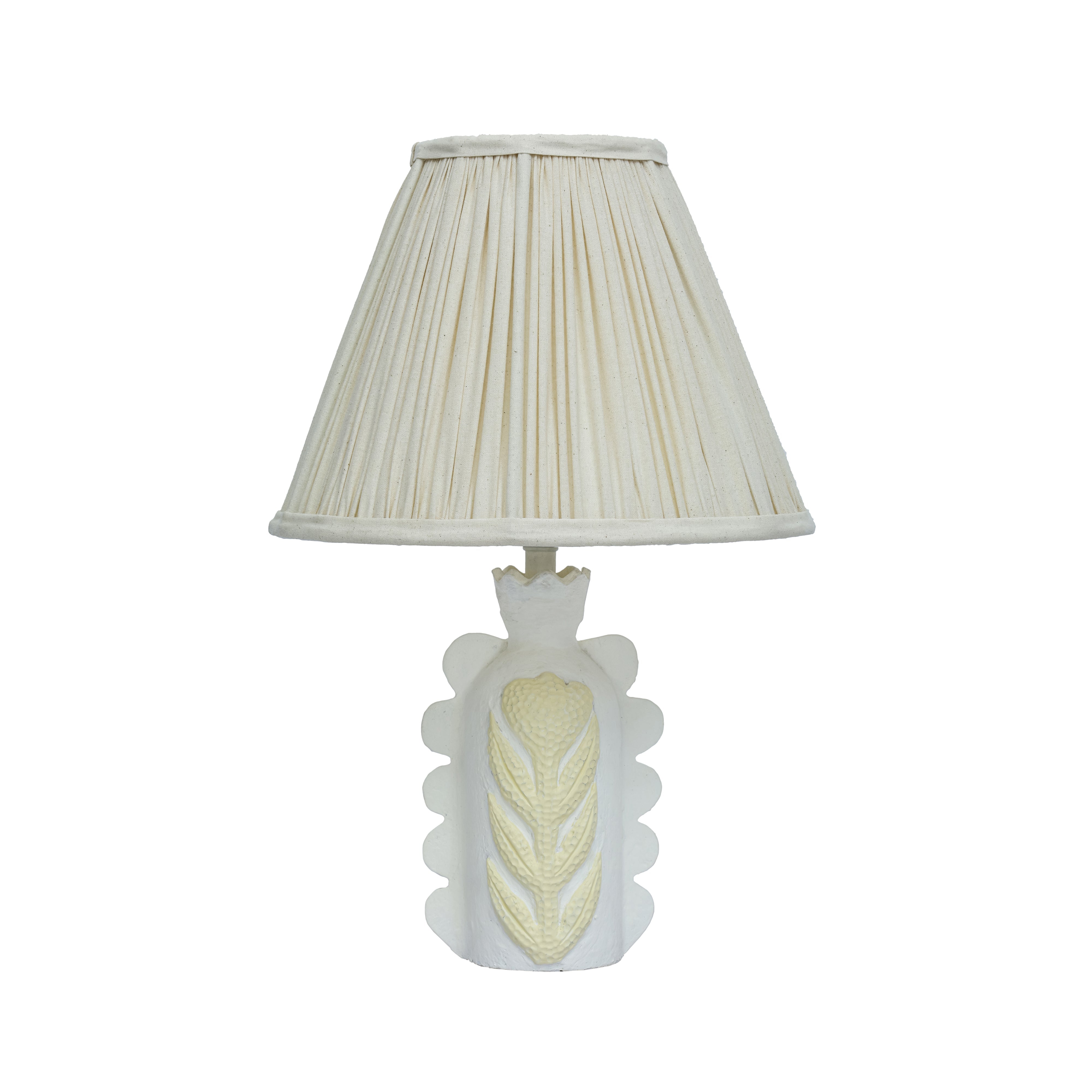 Edith Papier Mache Flower Pleated Table Lamp