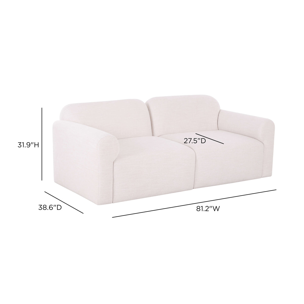 Gorge 81" Modular Loveseat