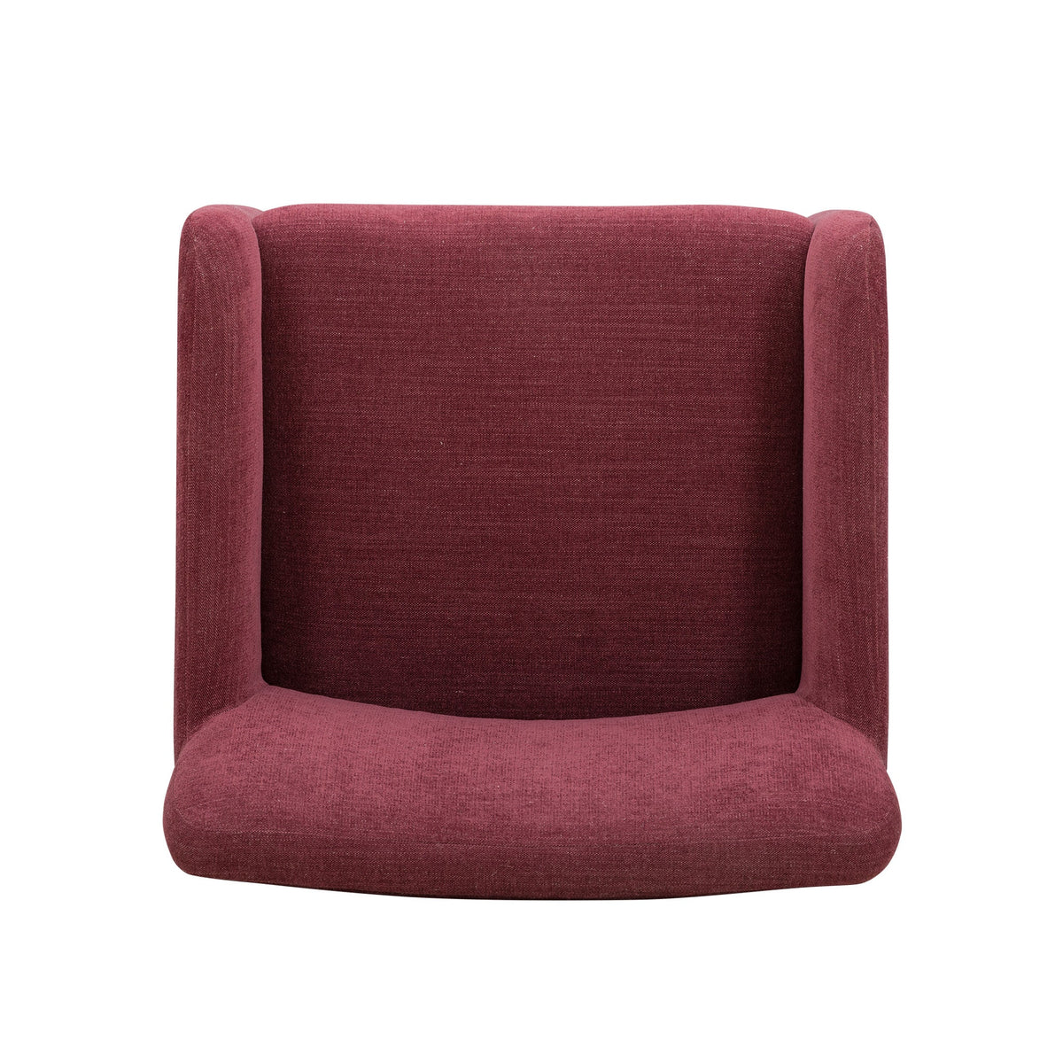 Crawley Performance Linen Chenille Dining Chair by TOV Furniture — red wine chair, high-angle front view