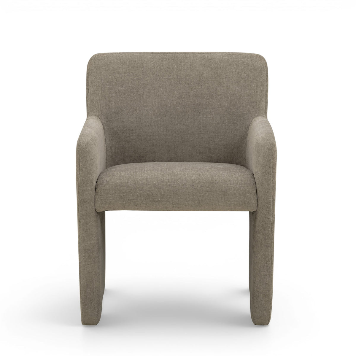 Crawley Performance Linen Chenille Dining Chair by TOV Furniture — mink upholstered chair, front view