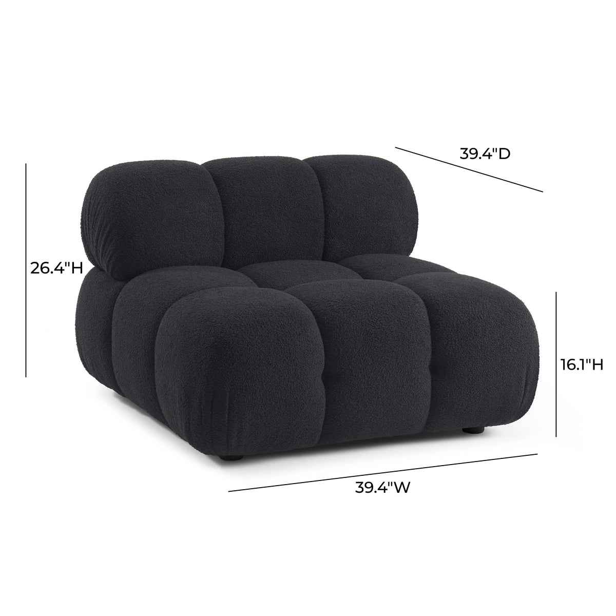 Calliope Performance Vegan Shearling Modular Armless Chair