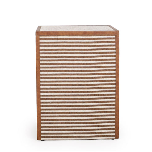 Kora 18" Cotton Jute 1-Drawer Contract-Grade Nightstand
