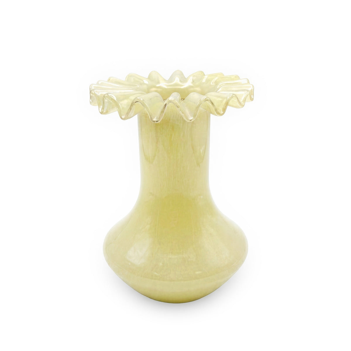 Ruff Yellow Glass Vase