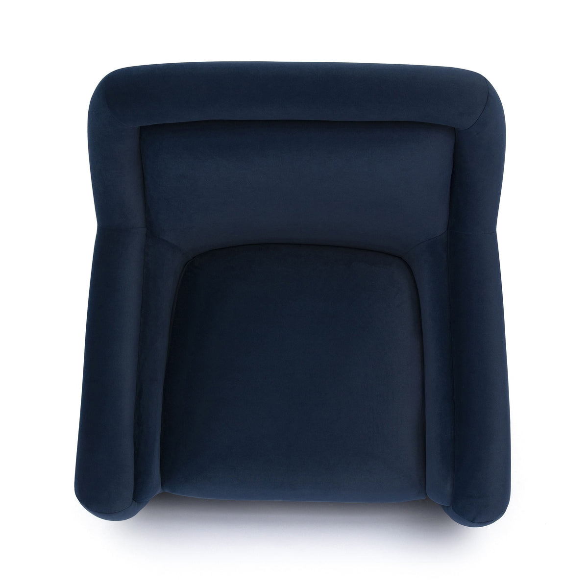 Charli Performance Swivel Chair by TOV Furniture — dark blue upholstered chair, rear view