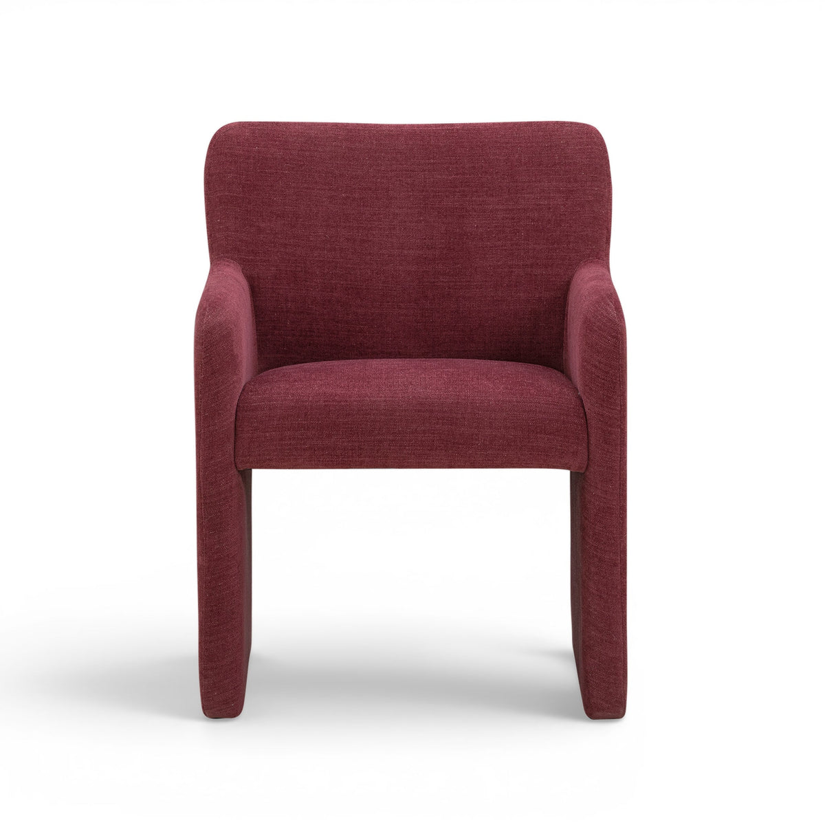Crawley Performance Linen Chenille Dining Chair by TOV Furniture — red wine upholstered chair, front view