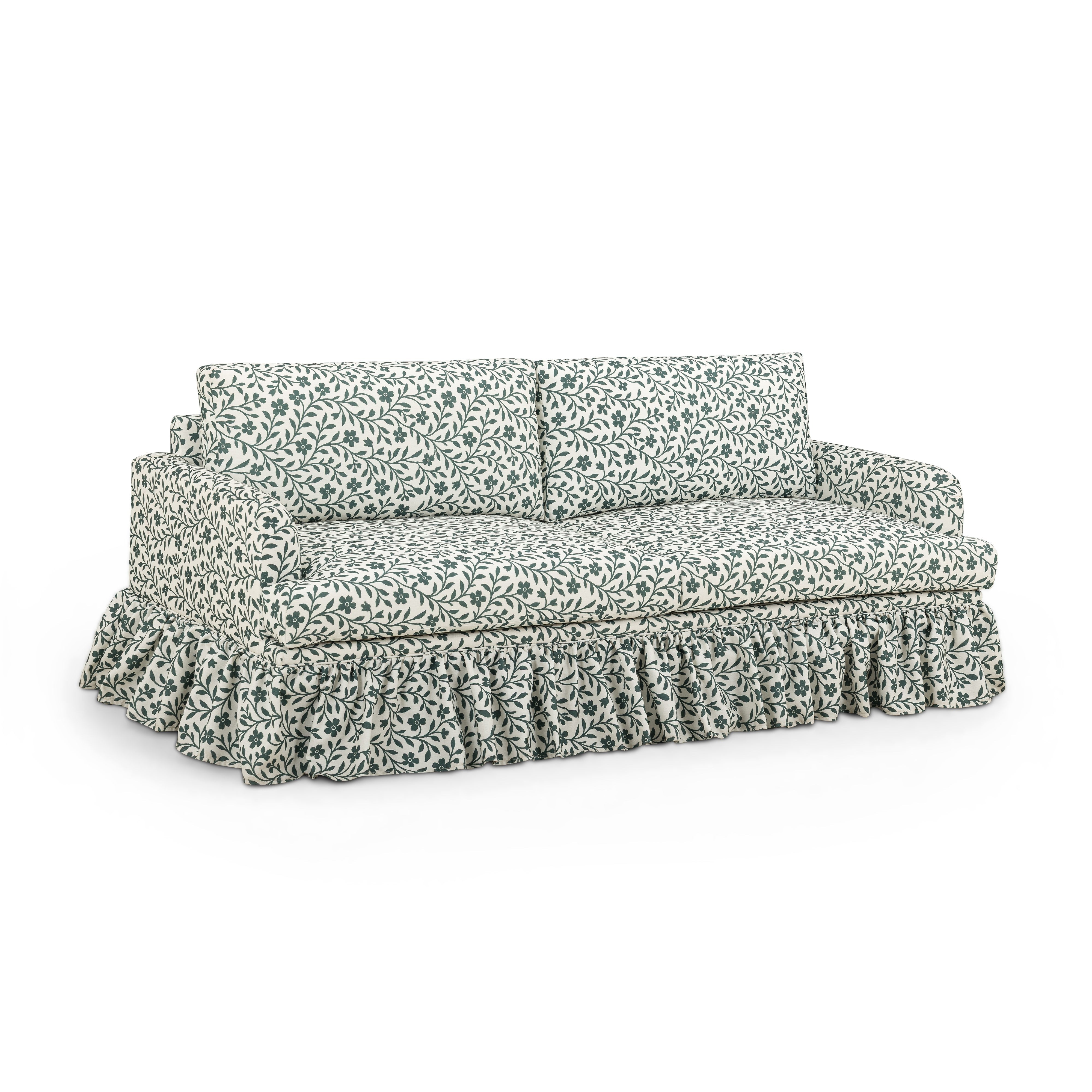 Gertrude 90" Floral Performance Linen Weave Sofa