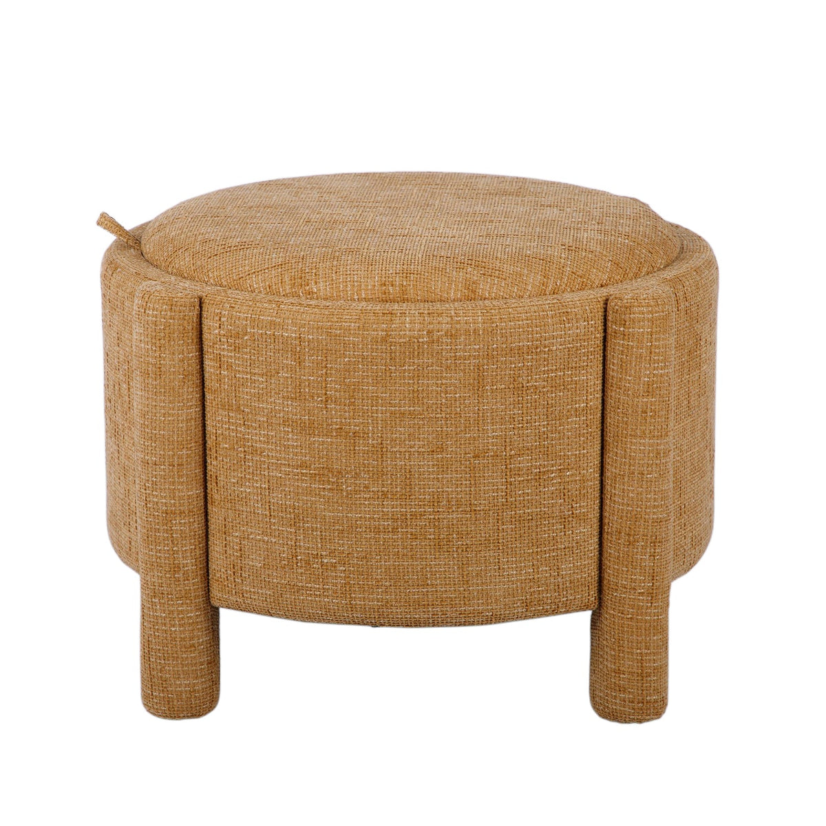 Bellamy Railroad Chenille Storage Stool With Reversible Tray Top