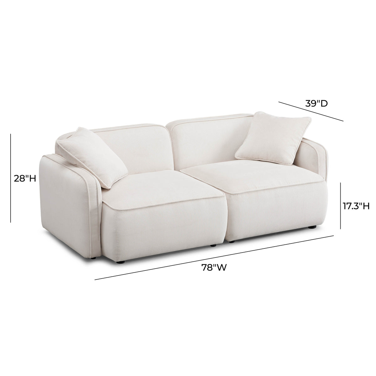 Travie 78" Modular Loveseat