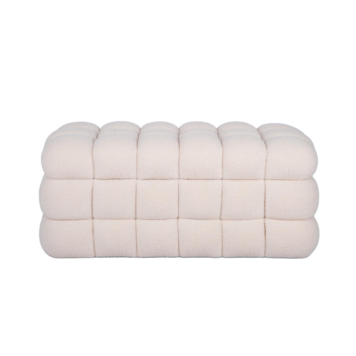 Anita 39" Faux Shearling Storage Bench With Reversible Tray Top