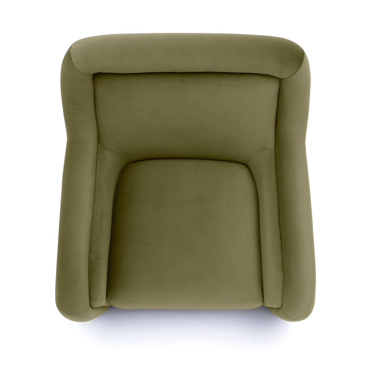 Charli Performance Swivel Chair by TOV Furniture — green upholstered chair, rear view