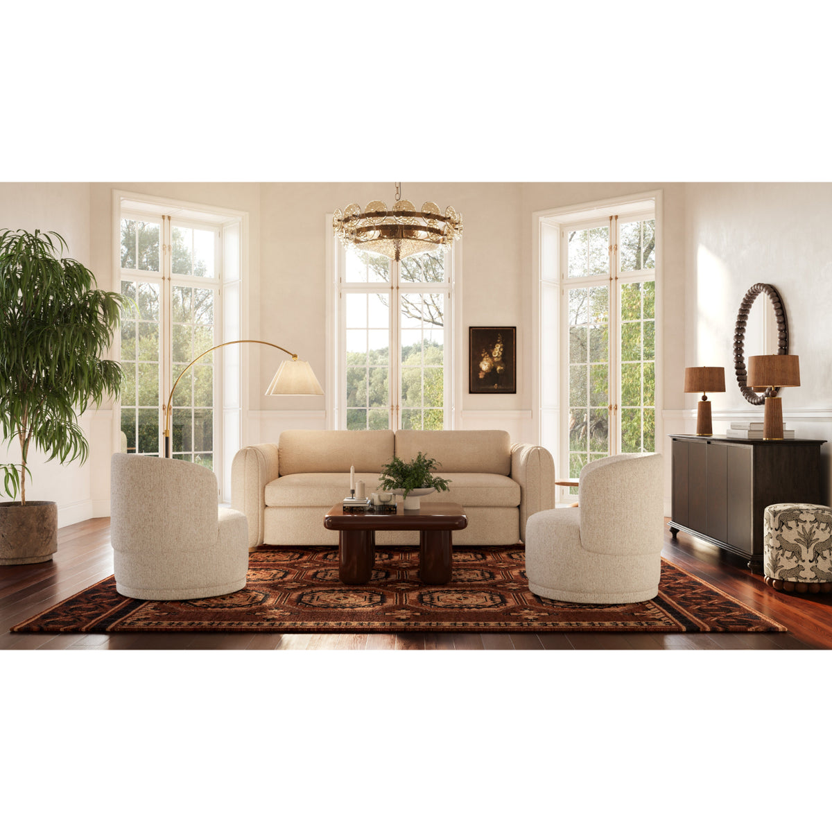 Porto 90" Honey Boucle Sofa