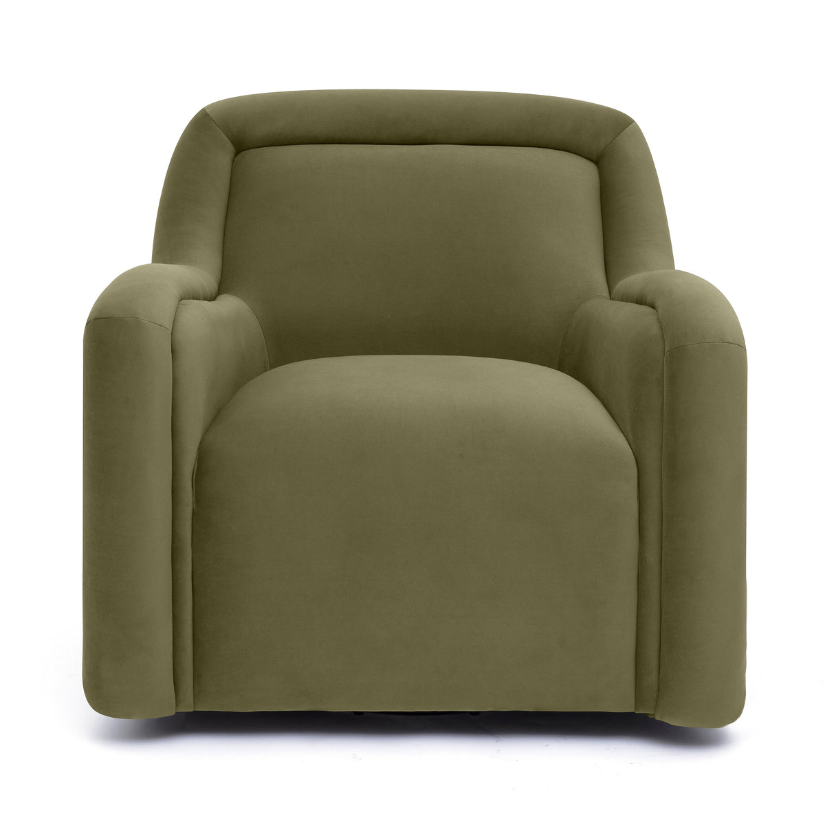 Charli Performance Swivel Chair by TOV Furniture — green upholstered chair, front view