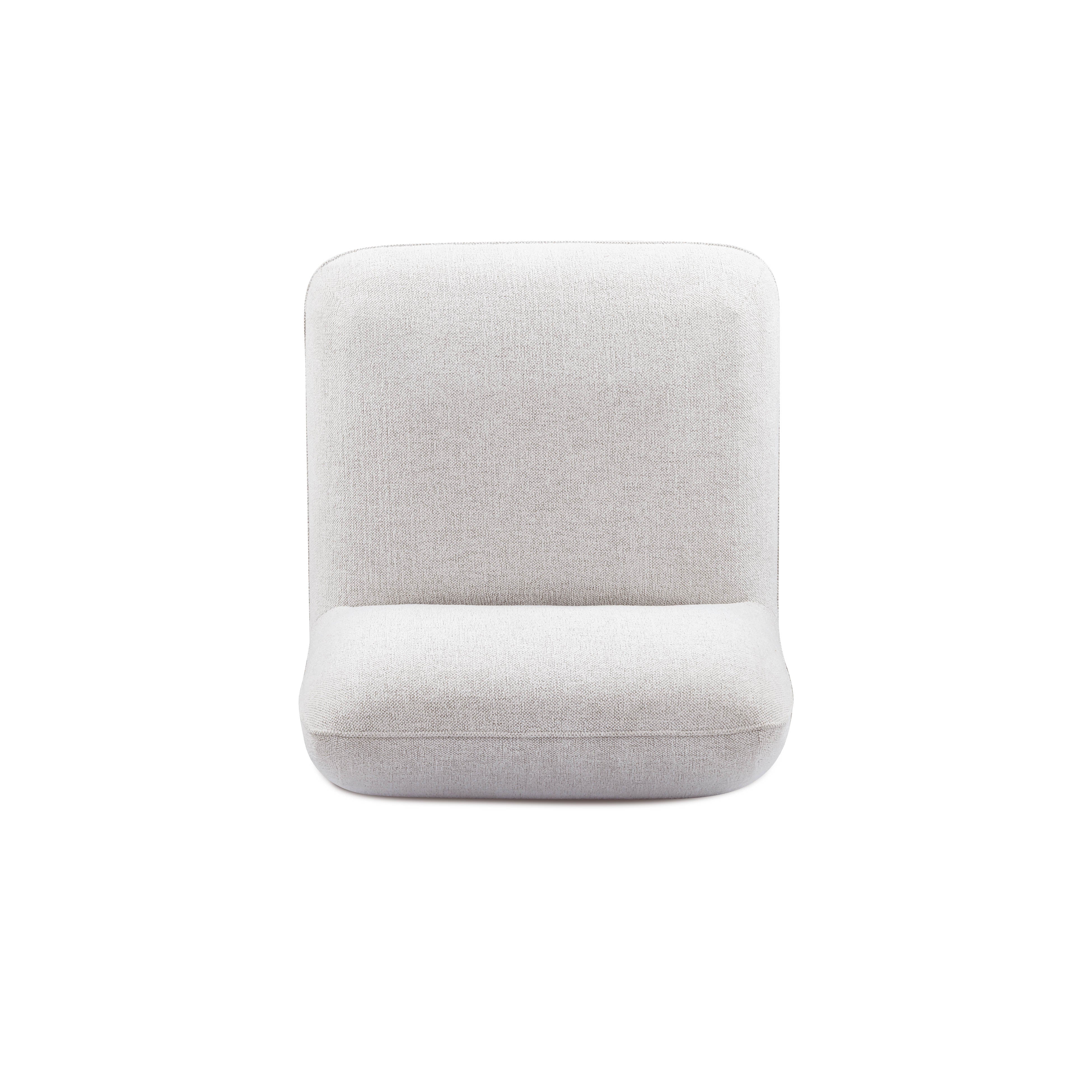 Arezza Stone White Contract-Grade Basketweave Chenille Armless Chair