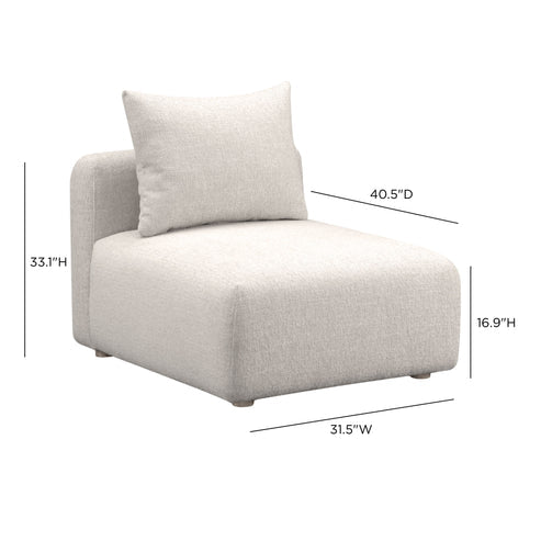 Hangover Contract-Grade Textured Fabric Modular Armless Chair
