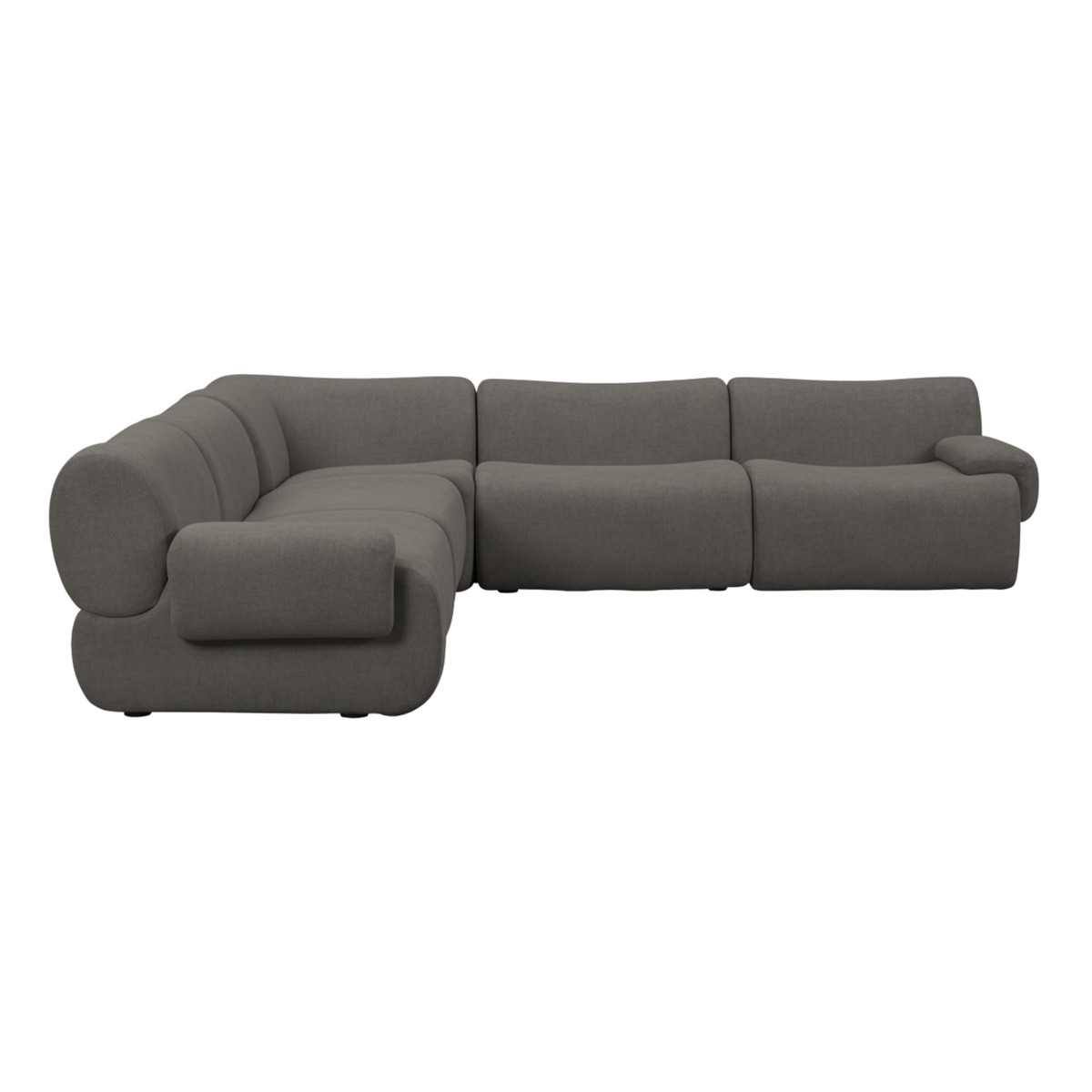 Zenith 5-Piece Contract-Grade Upcycled Fabric Modular L-Sectional