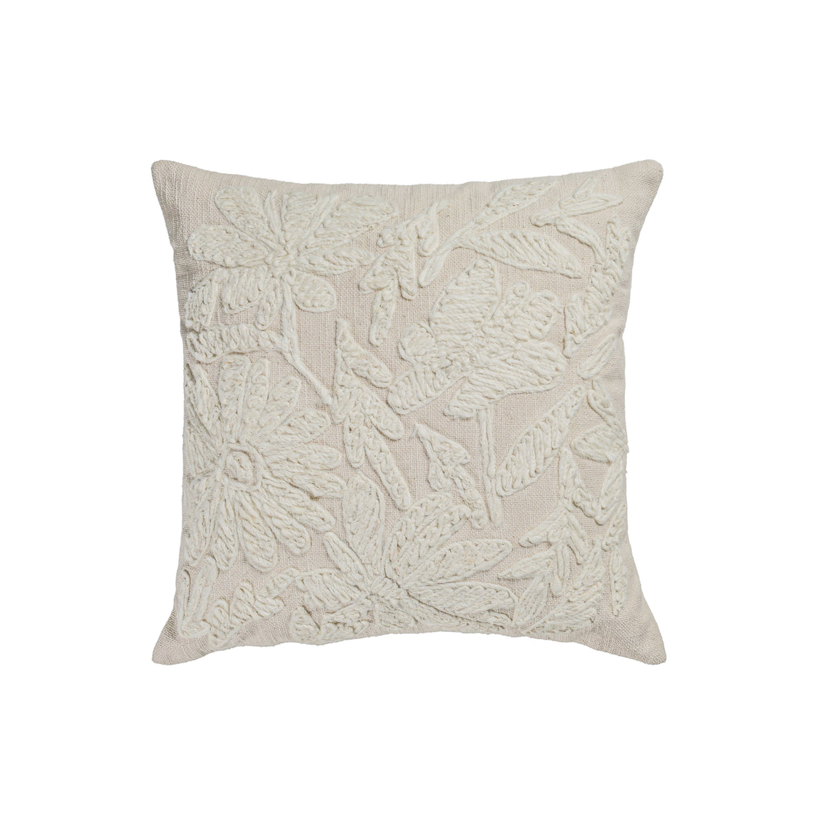 Tabitha 20" Square Embroidered Throw Pillow