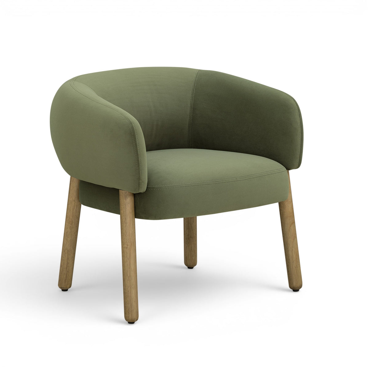 Foxy Performance Fabric Accent Chair in Olive Green by TOV Furniture — three-quarter studio view