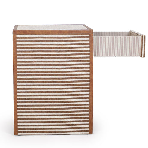 Kora 18" Cotton Jute 1-Drawer Contract-Grade Nightstand