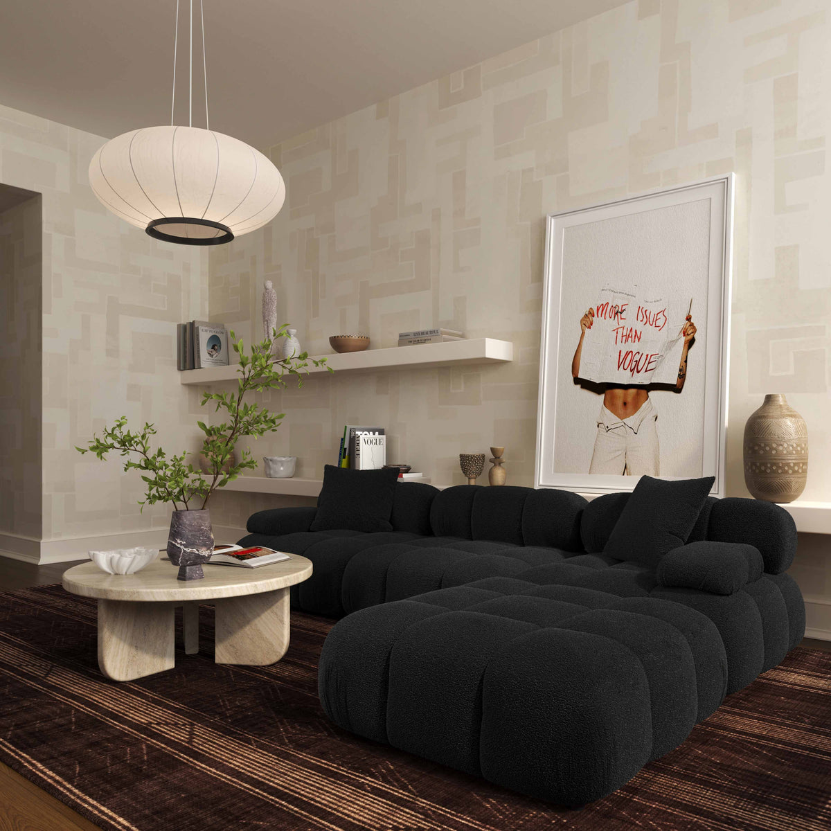 Calliope 4-Piece Performance Vegan Shearling Modular Sectional