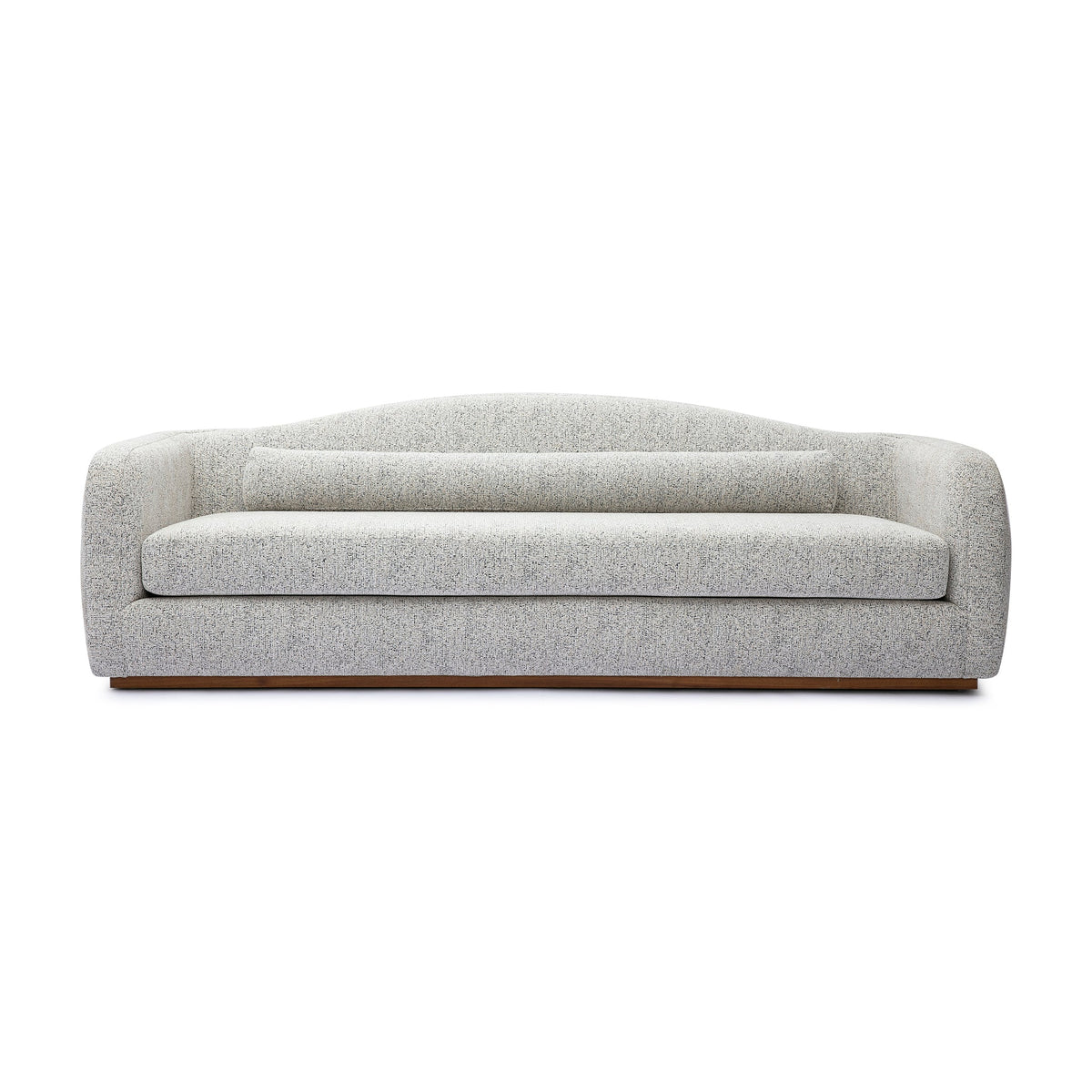 Camille 99" Sofa by TOV Furniture — black-and-white sofa, angled view with bolster pillow.