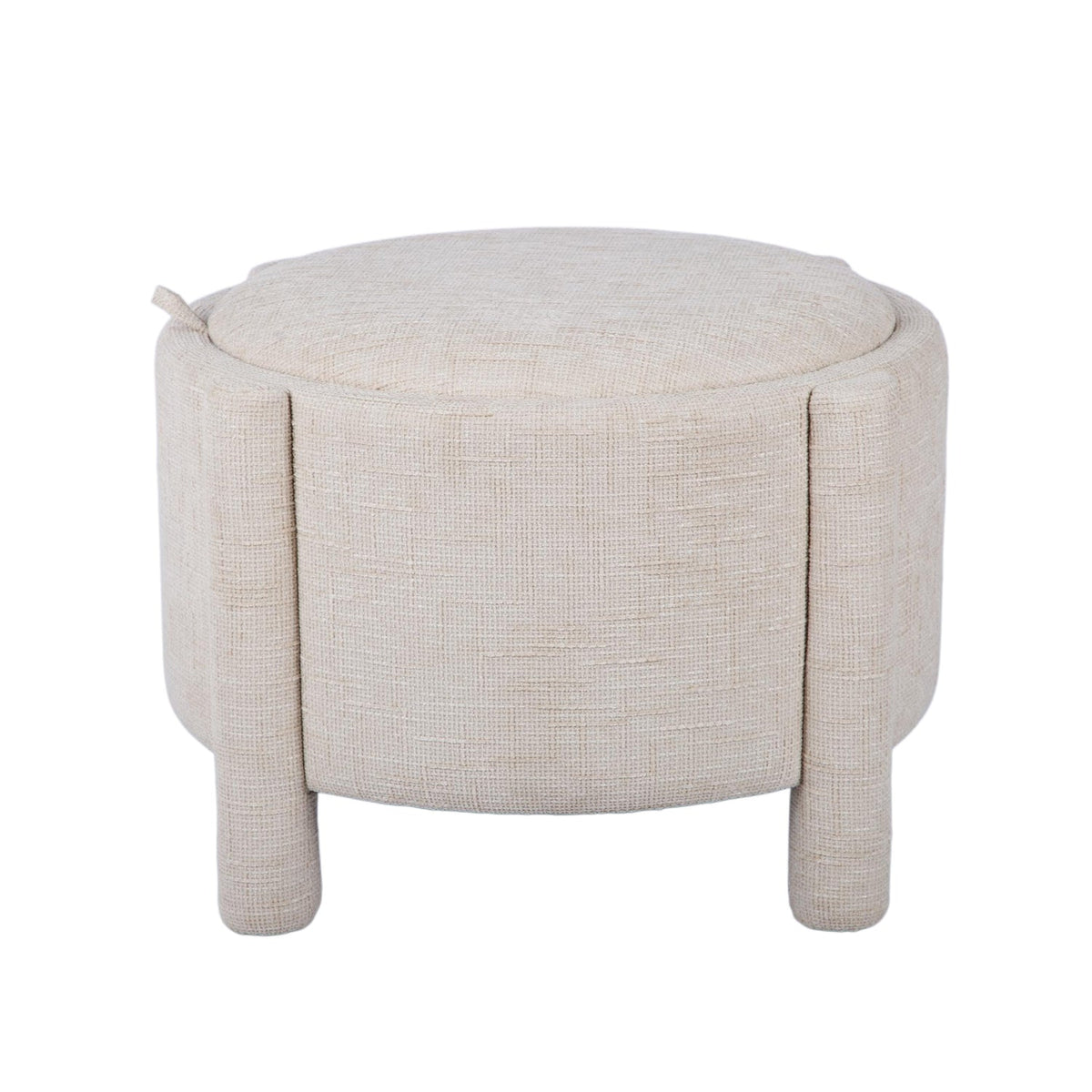 Bellamy Railroad Chenille Storage Stool With Reversible Tray Top