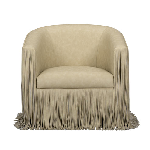 Shag Me Performance Vegan Leather Swivel Accent Chair