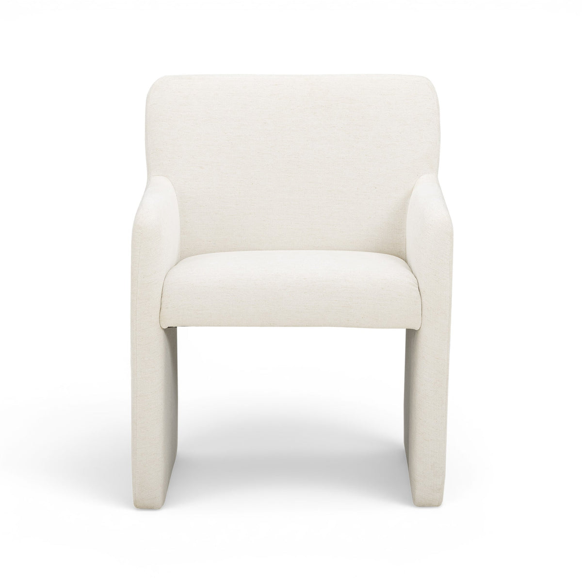 Crawley Performance Linen Chenille Dining Chair by TOV Furniture — cotton white upholstered chair, front view
