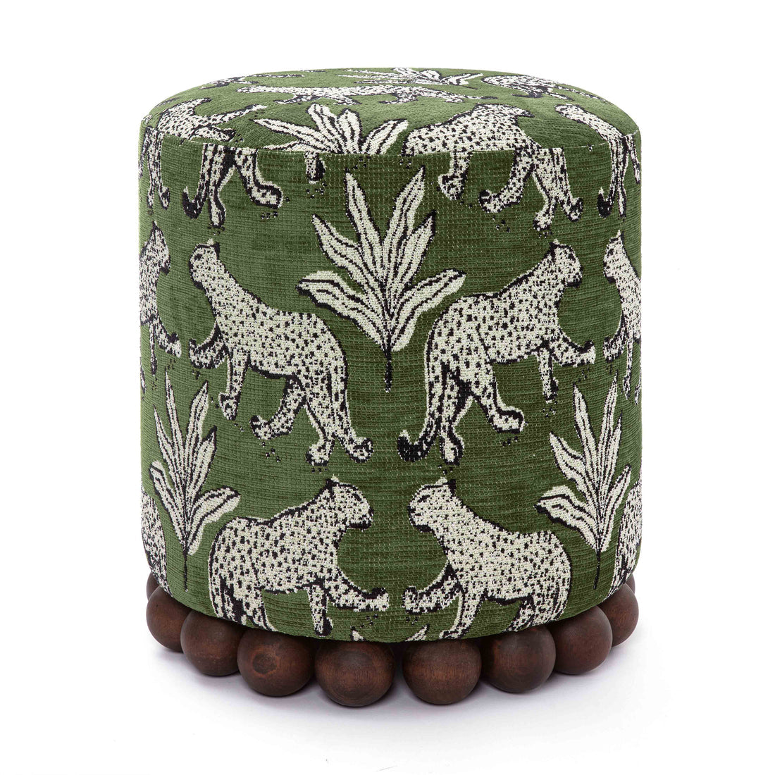 Dex Leopard Performance Jacquard Ottoman