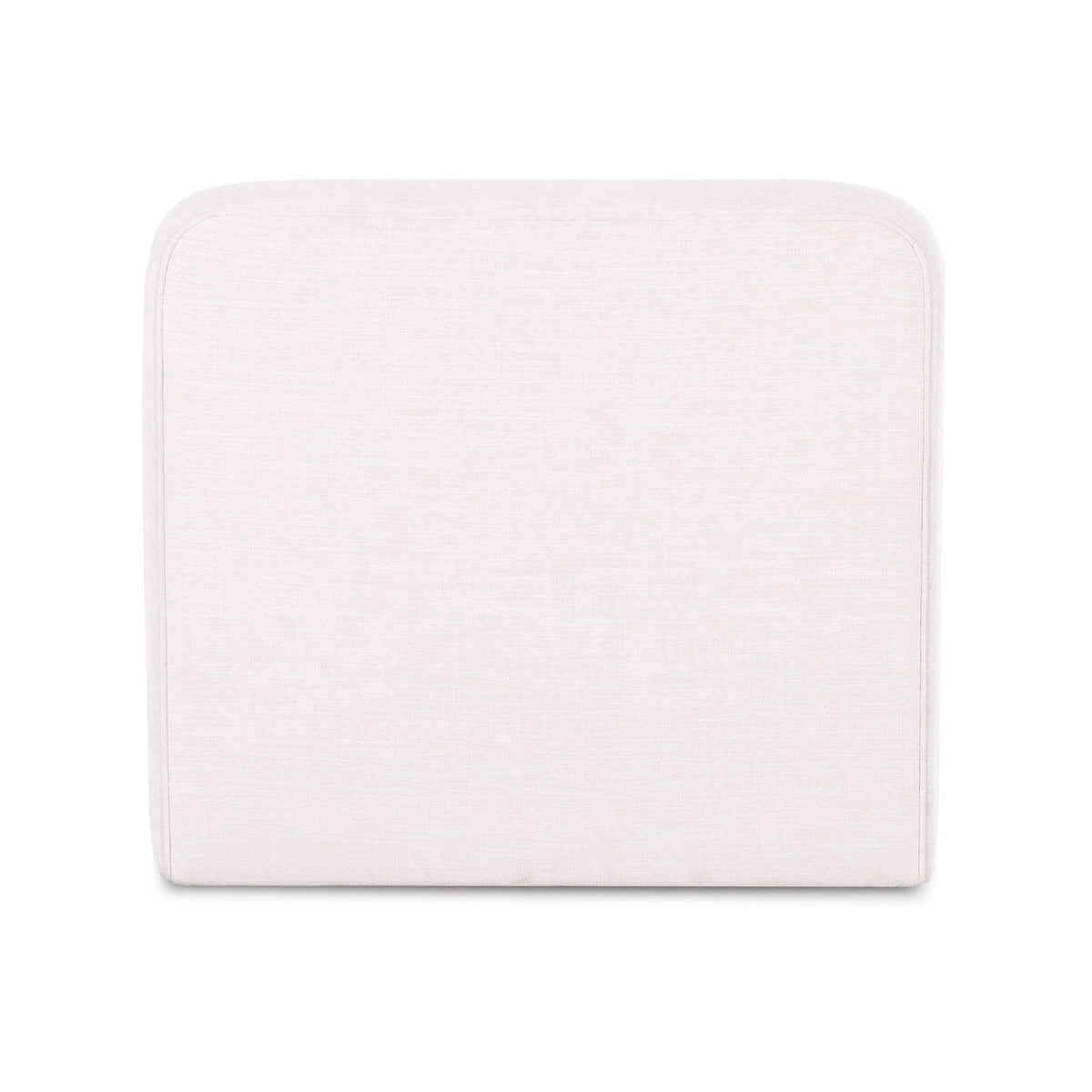 Gorge modular armless chair in cream performance fabric, straight-on rear view