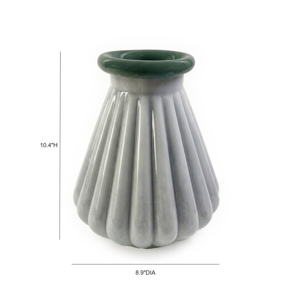 Shell Seafoam Green Glass Vase