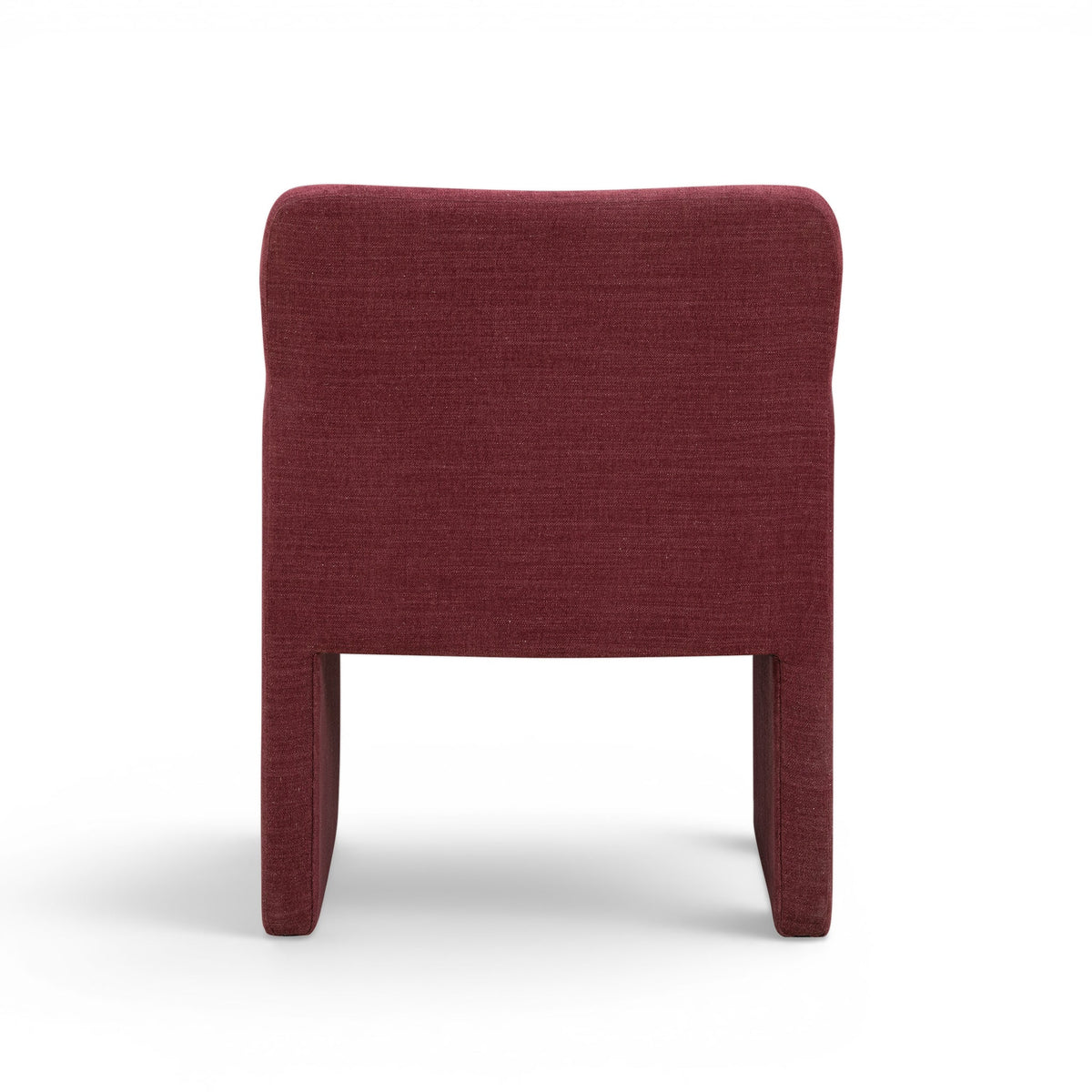 Crawley Performance Linen Chenille Dining Chair by TOV Furniture — red wine upholstered chair, rear view