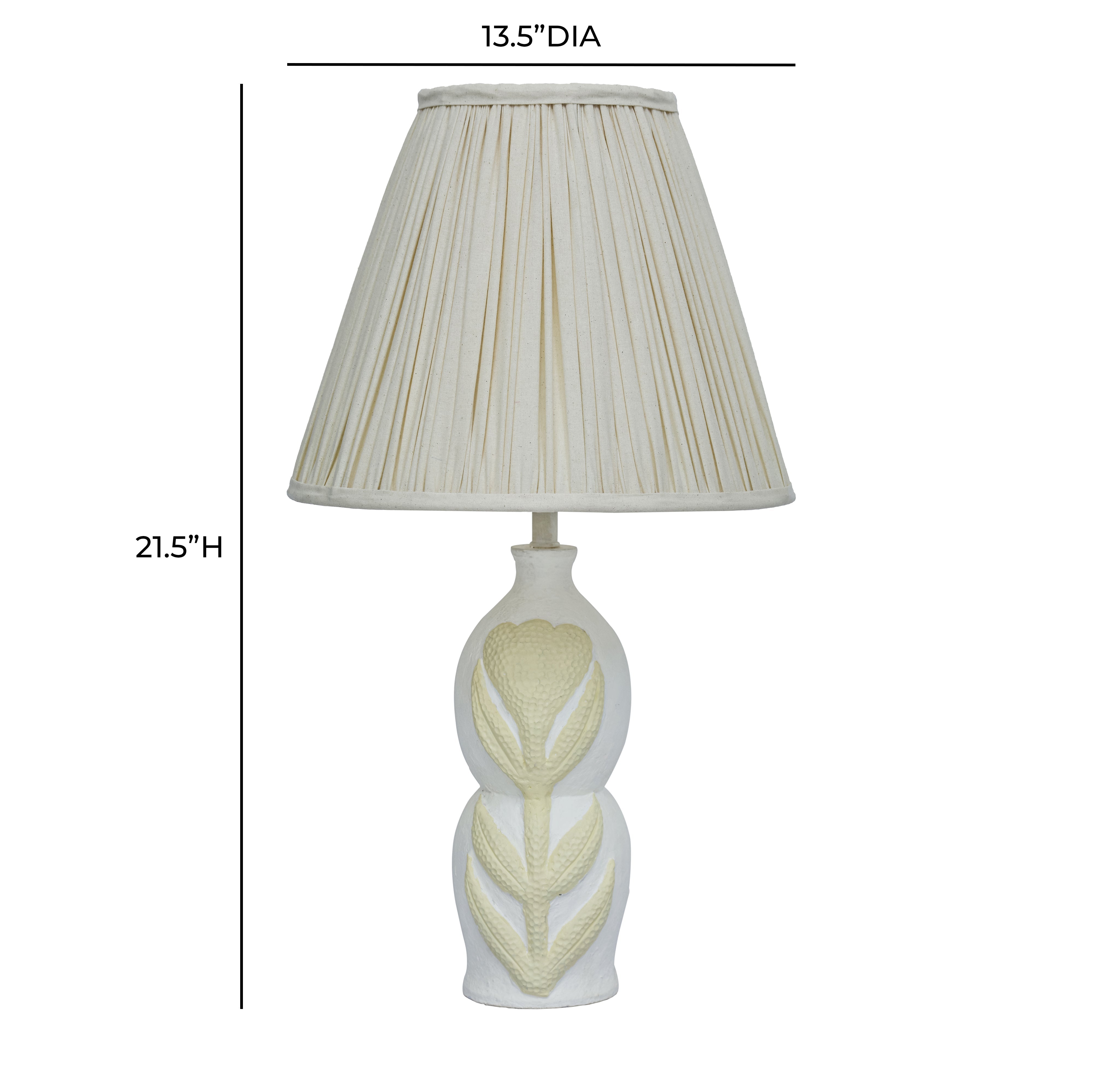 Edith Papier Mache Flower Pleated Table Lamp