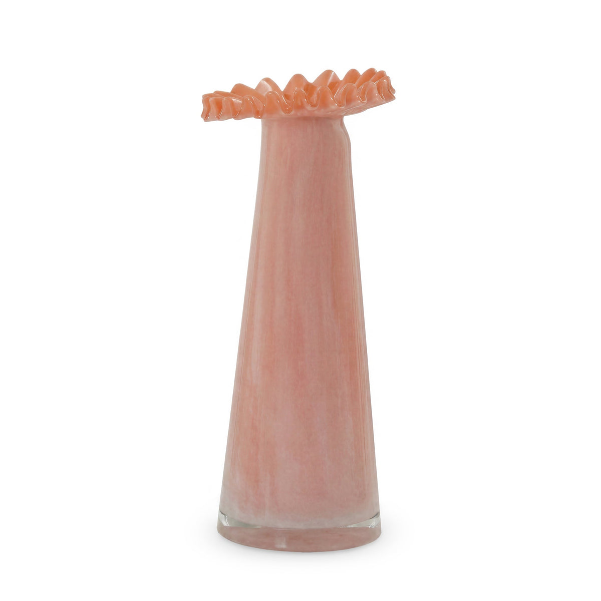 Ruff Ombre Pink Glass Vase