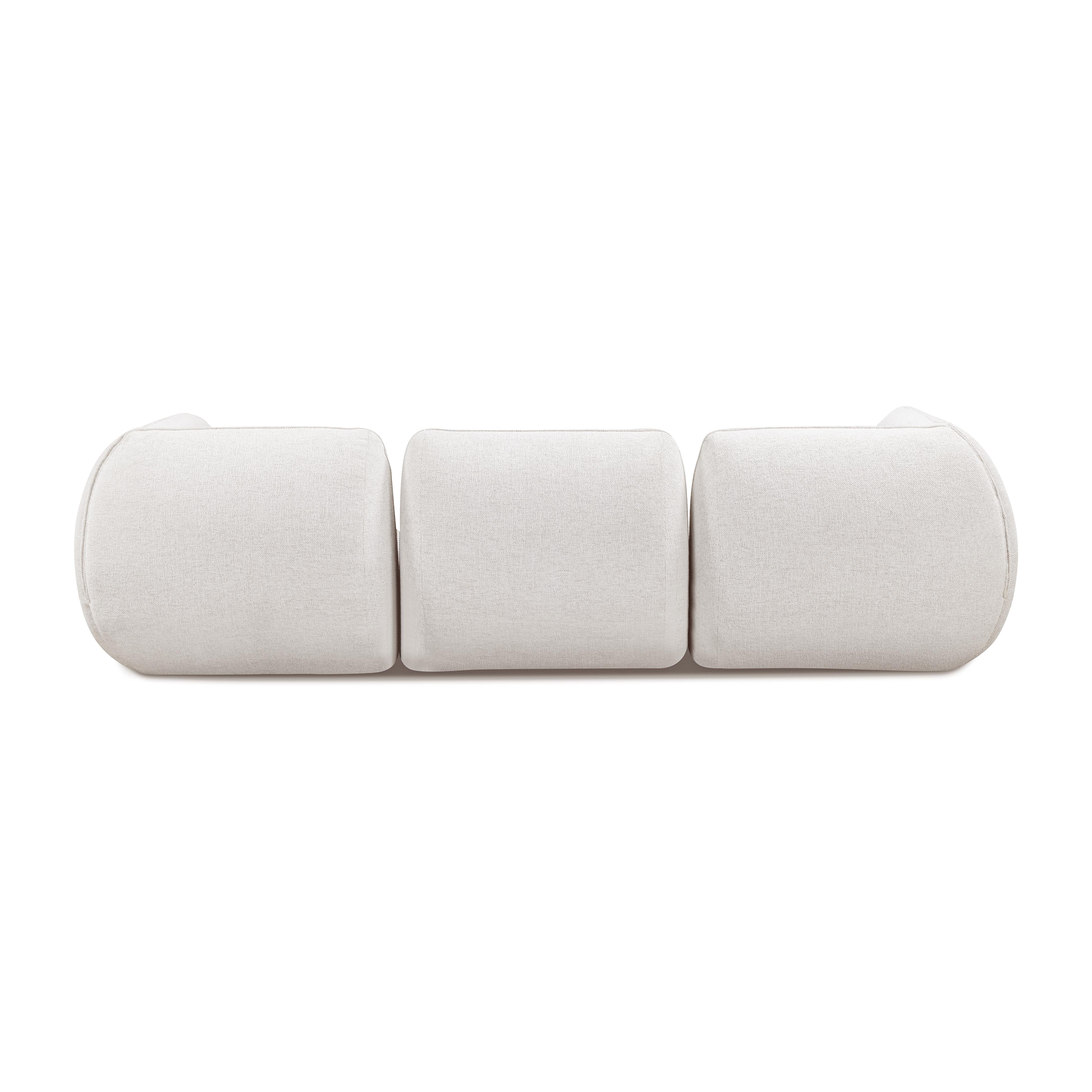 Arezza 4-Piece Stone White Contract-Grade Basketweave Chenille Modular Sectional