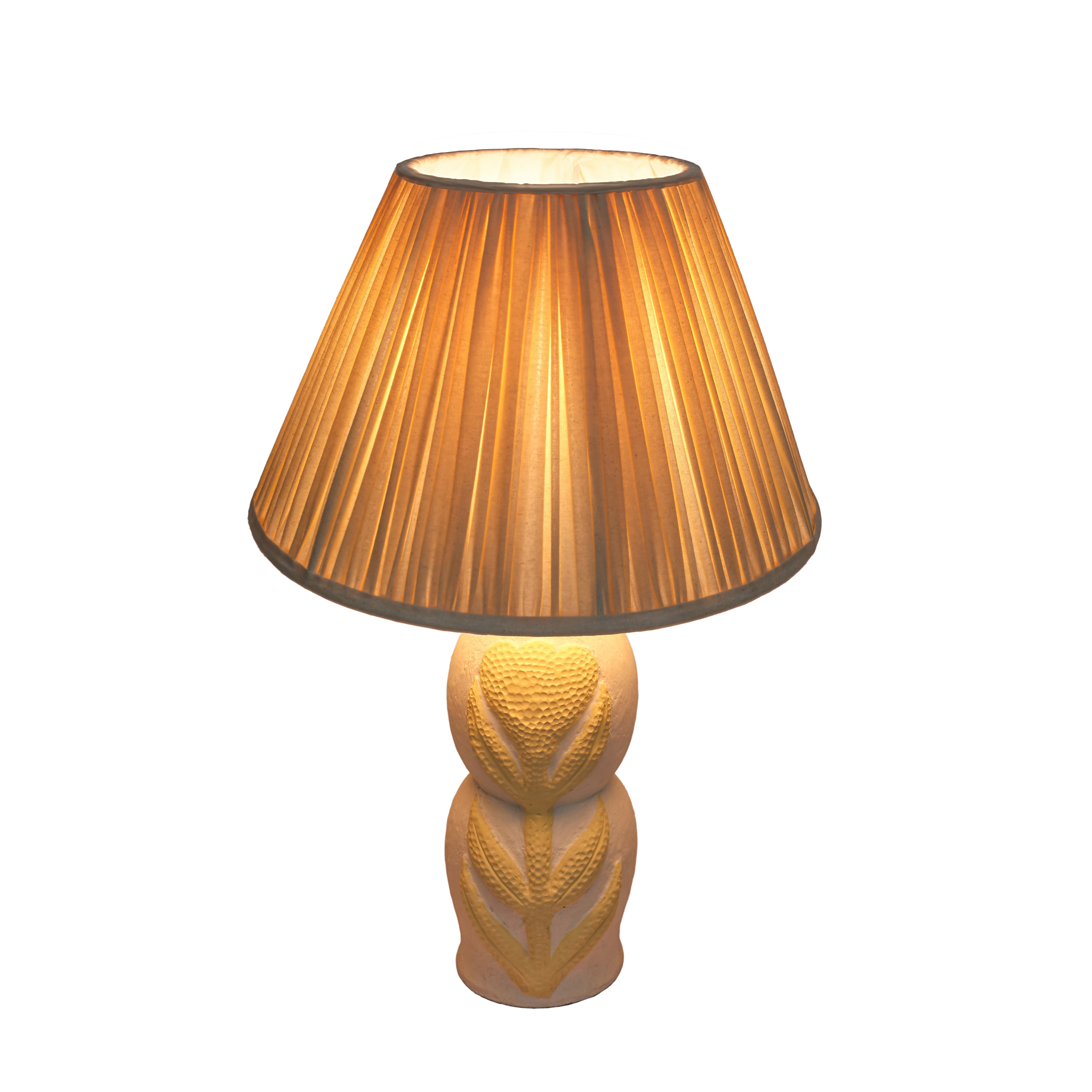 Edith Papier Mache Flower Pleated Table Lamp