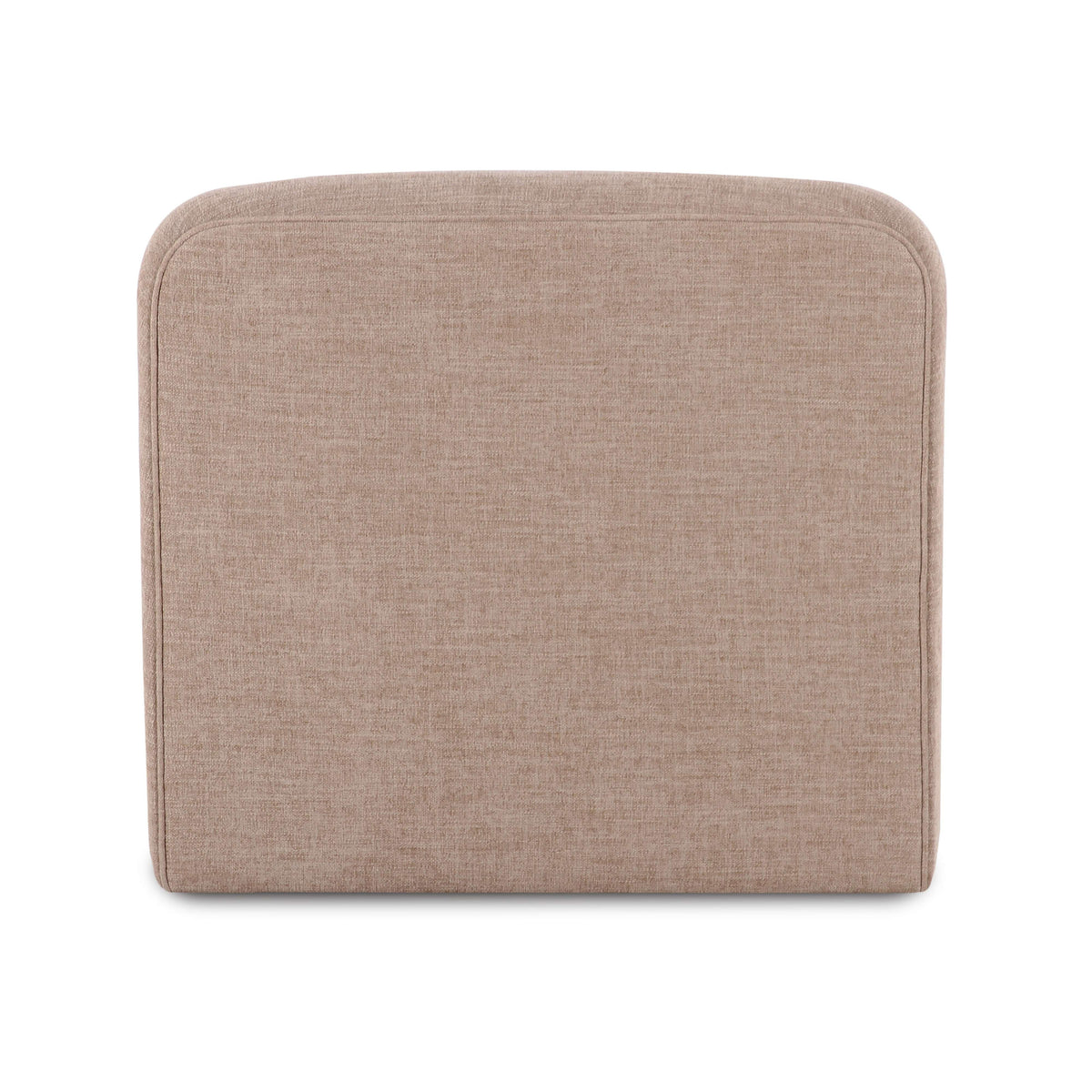 Gorge modular armless chair in tan performance fabric, straight-on rear view