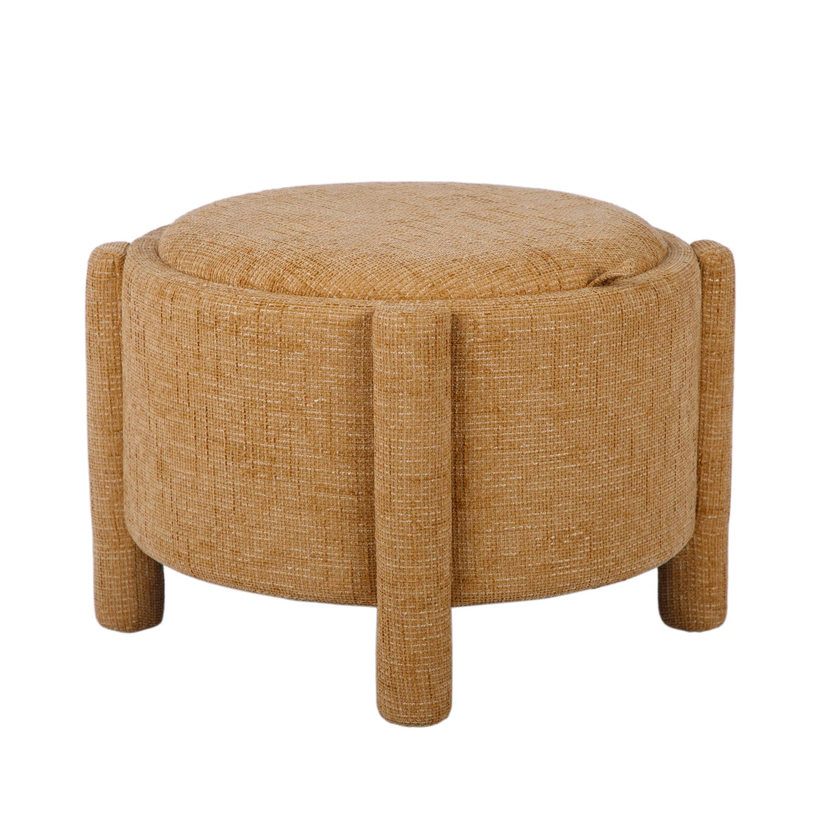 Bellamy Railroad Chenille Storage Stool With Reversible Tray Top