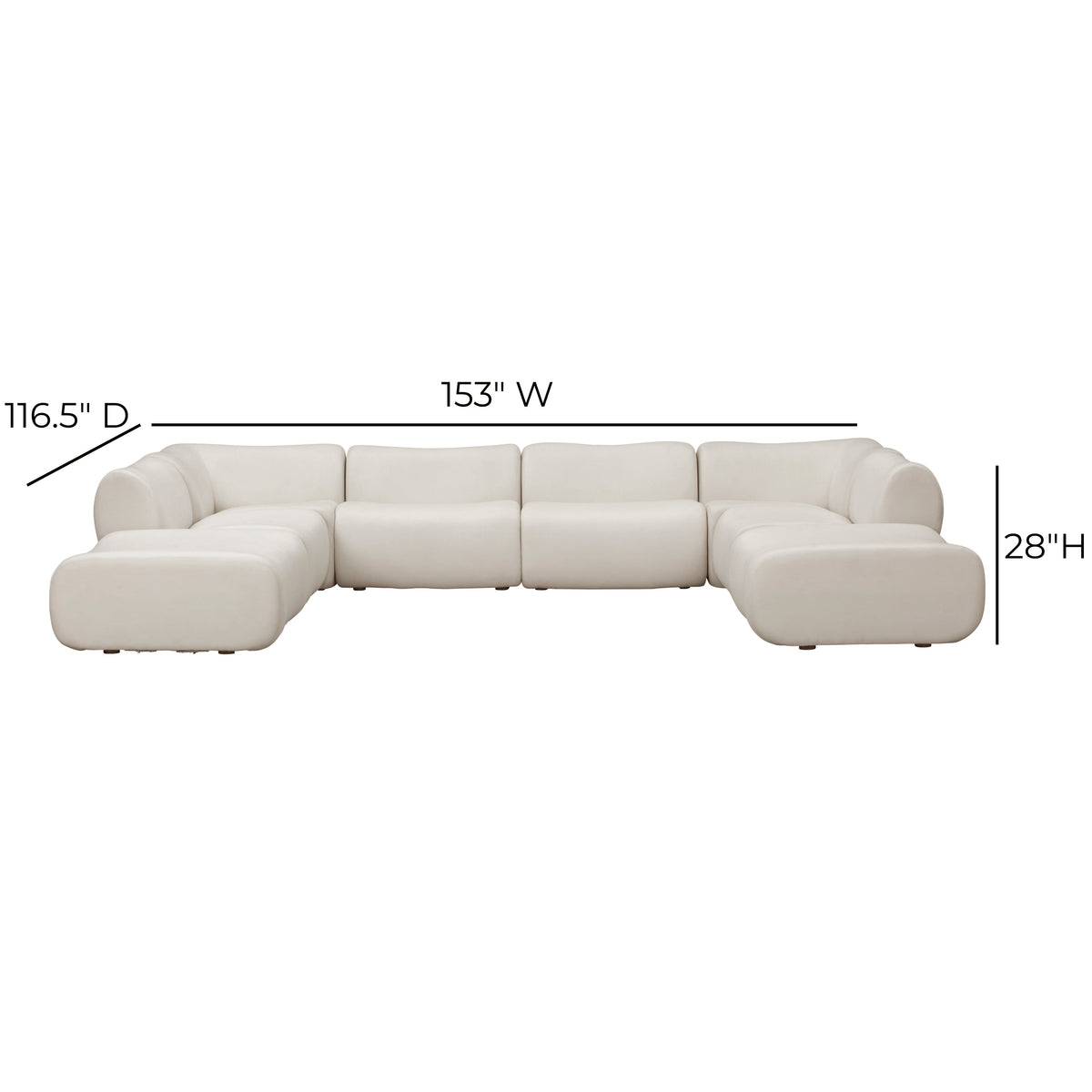 Zenith 8-Piece Contract-Grade Upcycled Fabric Modular U-Sectional