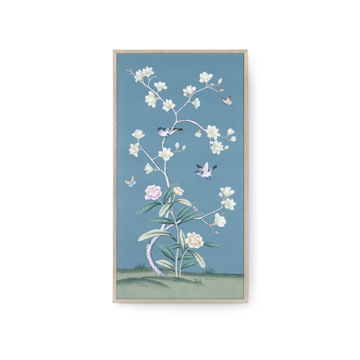 Magnolia Mist Framed Silk Panel Pair