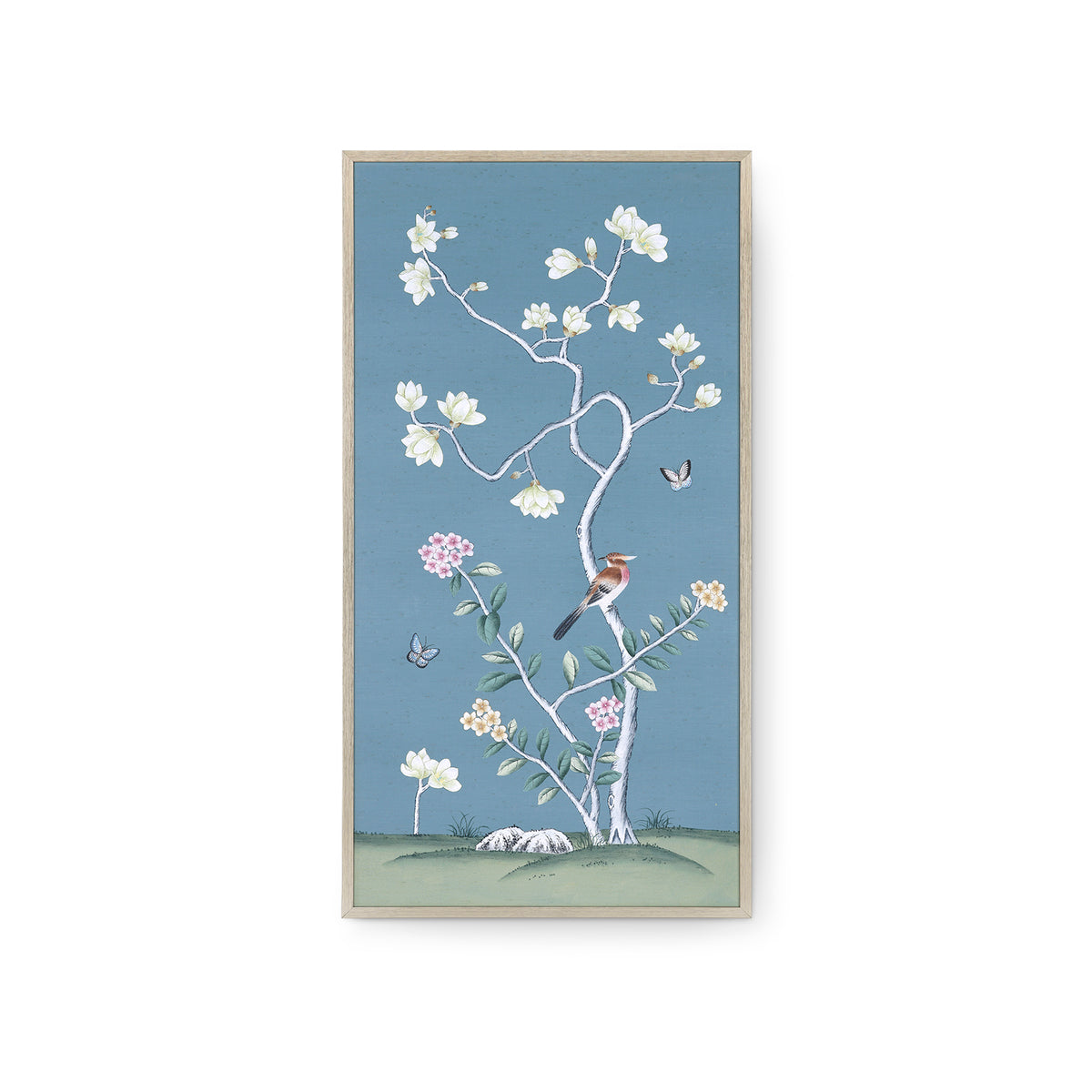 Magnolia Mist Framed Silk Panel Pair