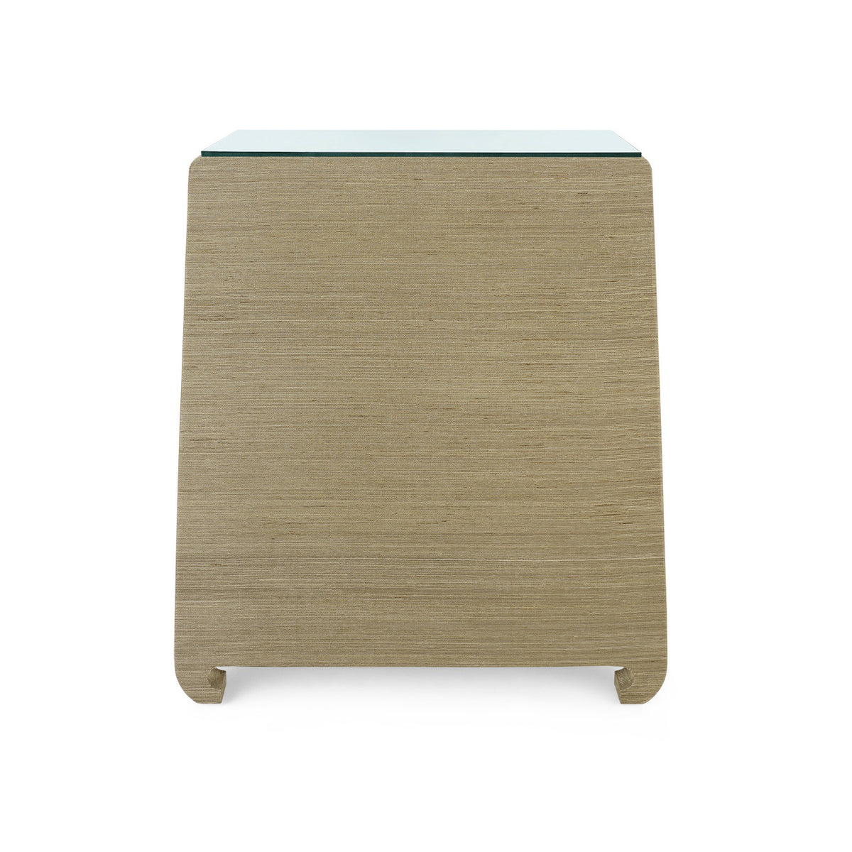 Ming 2-Drawer Side Table with Glass Top