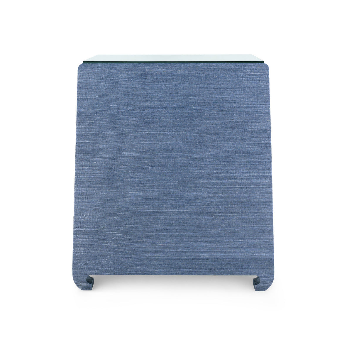 Ming 2-Drawer Side Table with Glass Top