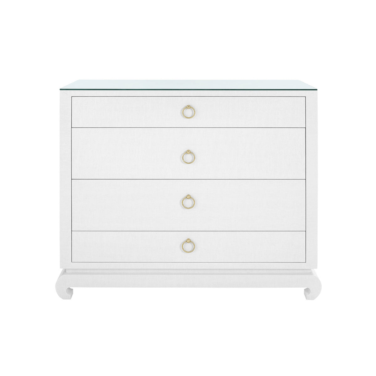 Ming Large 4-Drawer with Glass Top