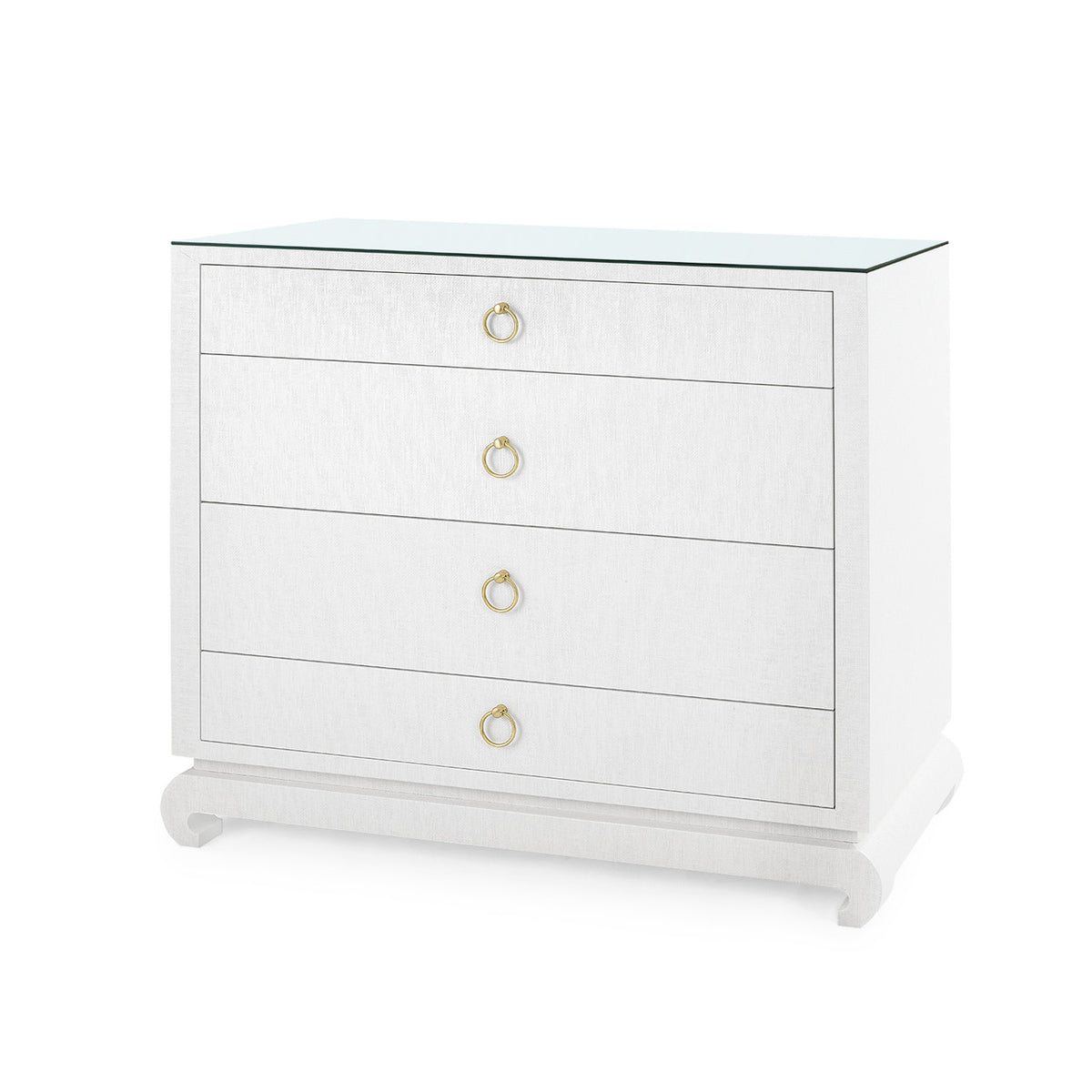 Ming Large 4-Drawer with Glass Top